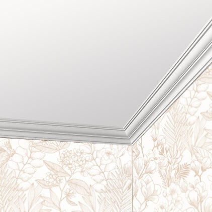 SANS - Corniche plafond C288 5,9 x 5,4 cm - Polyuréthane Cimaises &+ - large