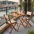 OVIALA - Ensemble table carrée pliante et 2 chaises pliantes blanches - Sete - vignette