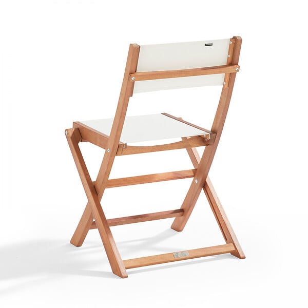 OVIALA - Ensemble table carrée pliante et 2 chaises pliantes blanches - Sete - large
