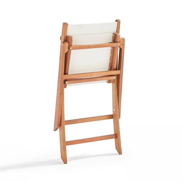 OVIALA - Ensemble table carrée pliante et 2 chaises pliantes blanches - Sete - large