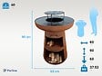 PURLINE - Barbecue rond avec plaque d'acier ronde et grille - vignette