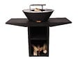 PURLINE - Barbecue avec plaque ronde, grill et support - vignette