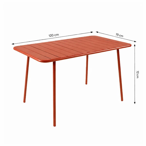 CONCEPT USINE - Ensemble table de jardin 120 cm et 4 chaises terracotta BERGAME - large
