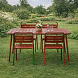 CONCEPT USINE - Ensemble table de jardin 120 cm et 4 chaises terracotta BERGAME - vignette