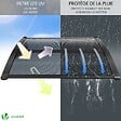 VOUNOT - Auvent de porte marquise 100x80 cm en Polycarbonate anti UV Anthracite - vignette
