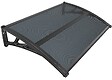 VOUNOT - Auvent de porte marquise 120x80 cm en Polycarbonate anti UV Anthracite - vignette