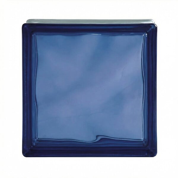 GLASSBLOCKS - Luxfera brique de verre 19x19x8 cm, Bleu transparent brillant (1908WBLUE) - large