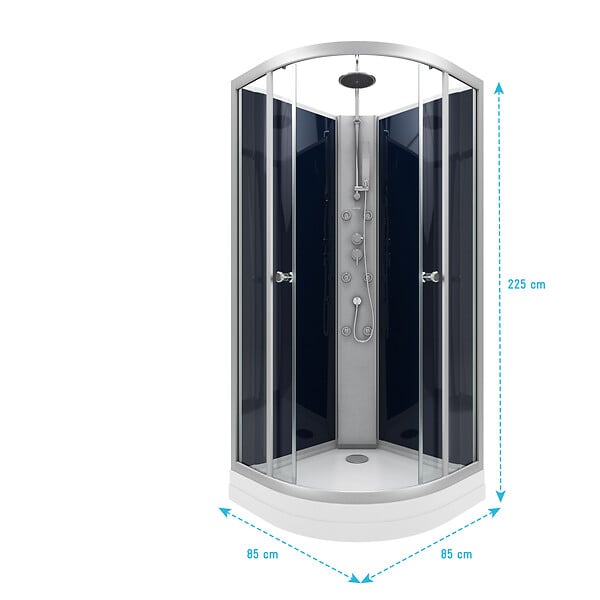 AURLANE - Cabine de douche 1/4 de cercle - 85x85x225cm - NIGHTY - large