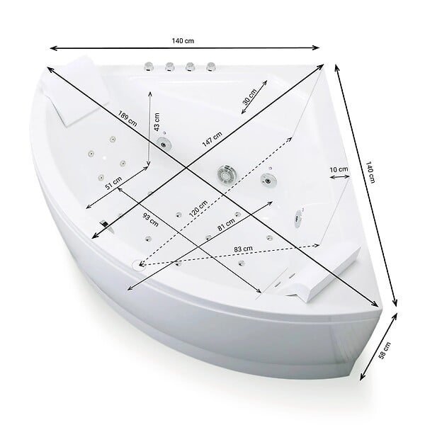 SPALINA - Baignoire Balnéo Selonia Wave 140 x140 x58 cm, by SPALINA - large