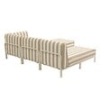 OVIALA - Salon de jardin bas modulable rayé 4 places beige - Patio - vignette