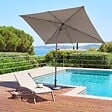 HESPERIDE - Parasol droit rectangulaire inclinable Loompa 3x2m café - vignette
