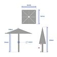 HESPERIDE - Parasol droit carré inclinable Soya 2,5x2,5m acajou - vignette