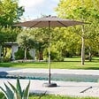 HESPERIDE - Parasol droit rond inclinable Soya 2,7m café - vignette