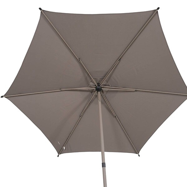 HESPERIDE - Parasol droit rond inclinable Soya 2,7m café - large