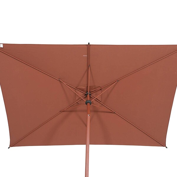 HESPERIDE - Parasol droit rectangulaire inclinable Loompa 3x2m acajou - large