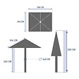 HESPERIDE - Parasol droit rectangulaire inclinable Loompa 3x2m acajou - vignette