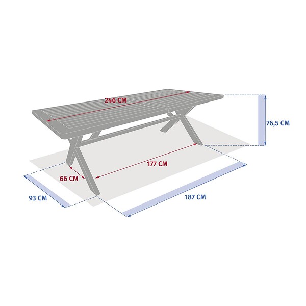 HESPERIDE - Table de jardin 12 places Xenia eucalyptus - large
