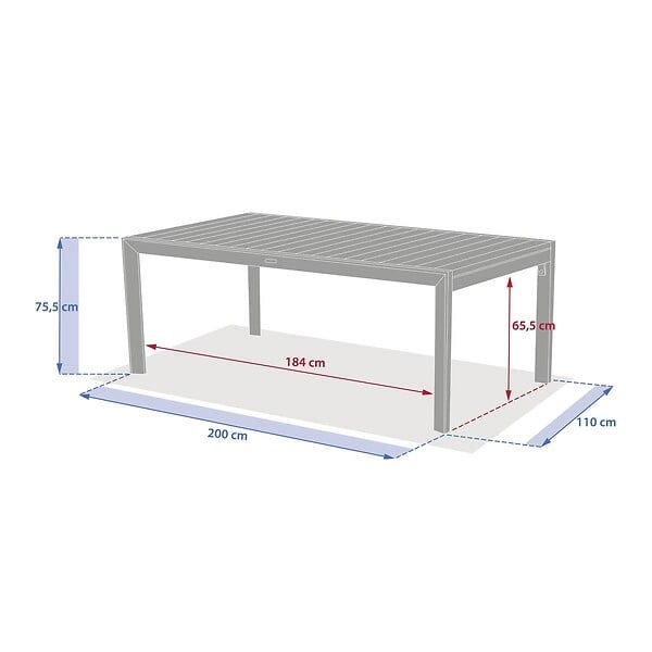 HESPERIDE - Table de jardin 12 places Evasion extensible miel - large