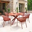 HESPERIDE - Table de jardin 6 places Oryon D130cm acajou - vignette