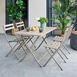 HESPERIDE - Table de jardin Greensboro 4 places pliable café 110x70cm - vignette