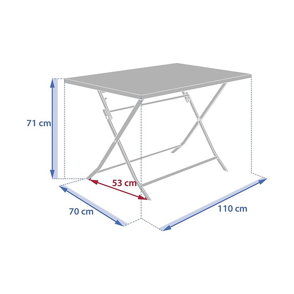 HESPERIDE - Table de jardin Greensboro 4 places pliable café 110x70cm - large