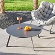 HESPERIDE - Table d'appoint de jardin Saona D90cm gris graphite - vignette
