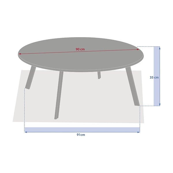 HESPERIDE - Table d'appoint de jardin Saona D90cm gris graphite - large