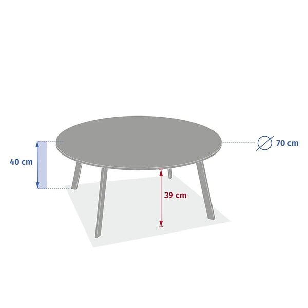 HESPERIDE - Table d'appoint de jardin Saona D70cm acajou - large