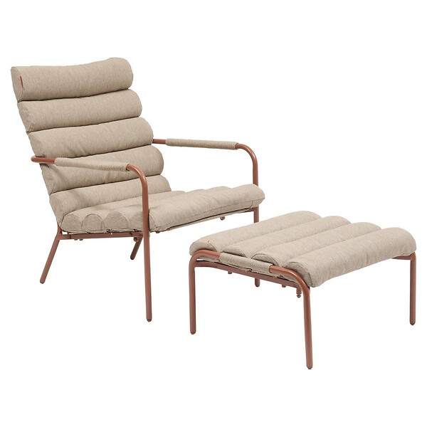 HESPERIDE - Fauteuil relax de jardin Solani acajou - large