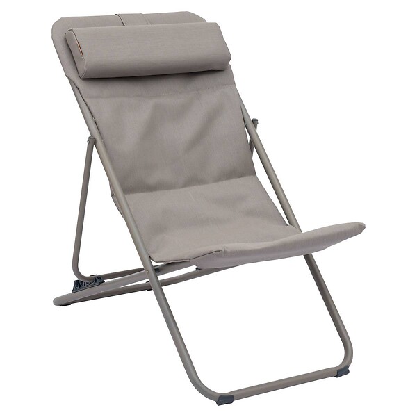 HESPERIDE - Chilienne de jardin empilable pliable Mirael café - large