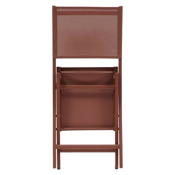 HESPERIDE - Lot de 4 Chaises de jardin Essentia pliables acajou - large