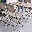 HESPERIDE - Lot de 4 Chaises de jardin Essentia pliables noisette - vignette