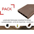 MCCOVER - PACK 10 m² lame de terrasse composite Prima + ACCESSOIRES 2200mm Brun rouge, ep.19 mm, l.12 cm, L.220 cm - vignette