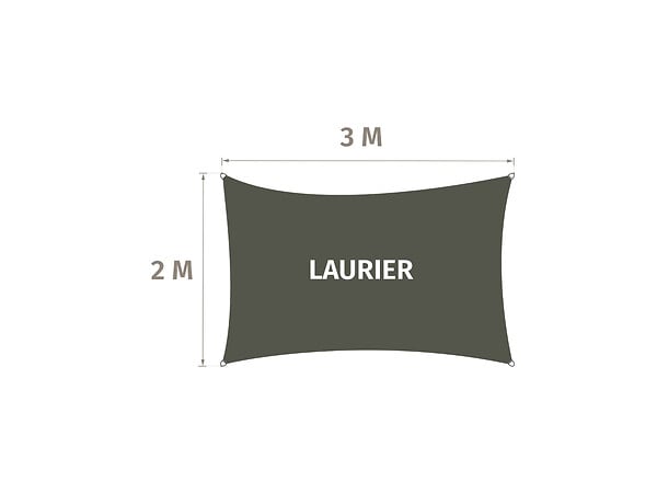 HESPERIDE - Voile d'ombrage solaire rectangulaire Elyora Laurier - 3 x 2 m - Hespéride - large