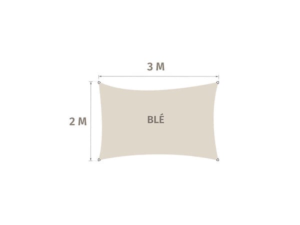 HESPERIDE - Voile d'ombrage solaire rectangulaire Elyora Blé - 3 x 2 m - Hespéride - large
