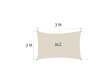 HESPERIDE - Voile d'ombrage solaire rectangulaire Elyora Blé - 3 x 2 m - Hespéride - vignette