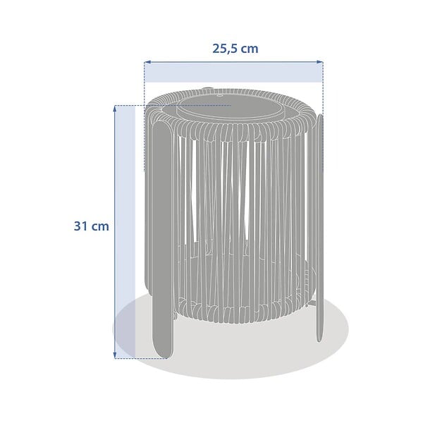 HESPERIDE - Lampe Liny solaire gris H22cm - large
