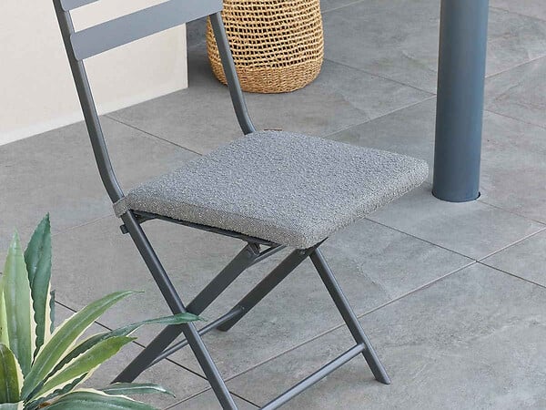 HESPERIDE - Galette de chaise Solfia Ardoise - 40 x 40 cm - Hespéride - large