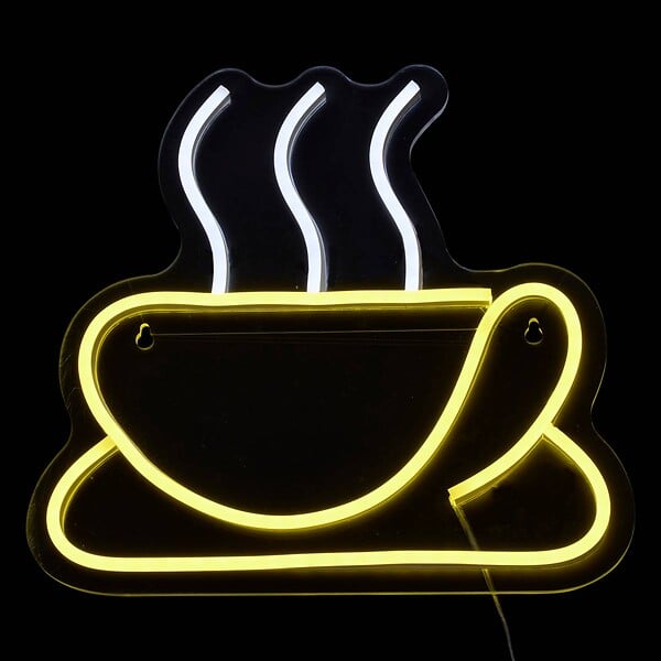 ATMOSPHERA - Néon LED café 27x25cm - large