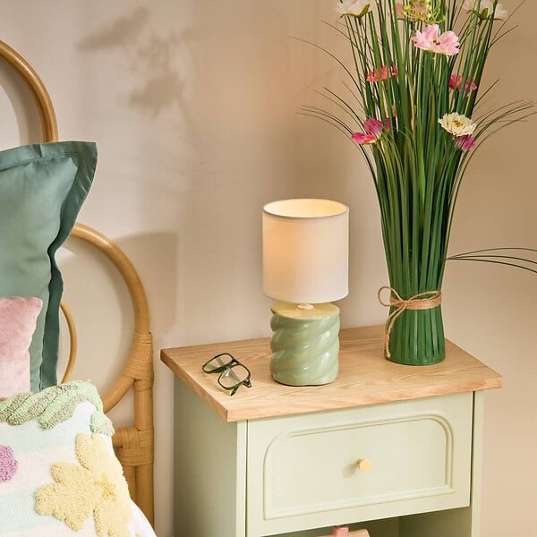 ATMOSPHERA - Lampe Noly H27cm vert céladon - large