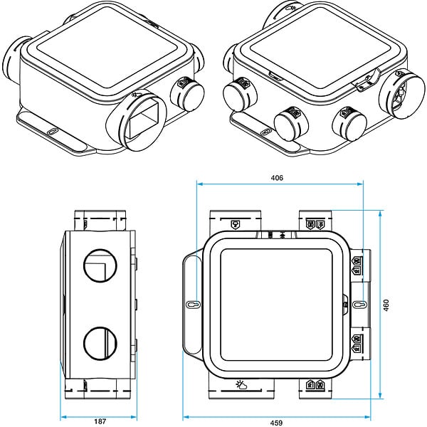 ALDES - Groupe VMC  EasyHome Compact Auto - Simple flux Autoréglable - 14W - 241 m³/h - 23 dB - 4 sanitaires - large