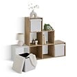 5 FIVE SIMPLY SMART - Pouf pliable Mix'n modul 31x31 cm bouclette blanche - vignette