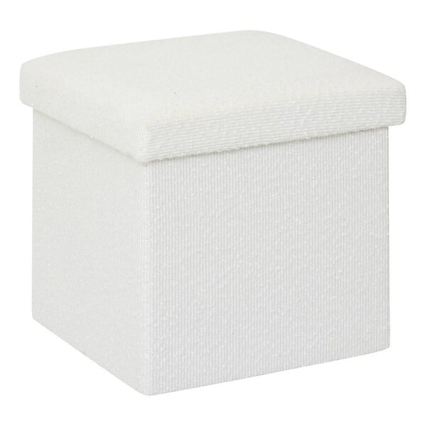 5 FIVE SIMPLY SMART - Pouf pliable Mix'n modul 31x31 cm bouclette blanche - large