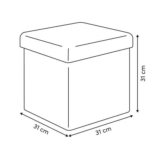 5 FIVE SIMPLY SMART - Pouf pliable Mix'n modul 31x31 cm bouclette blanche - large