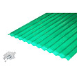 MCCOVER - Lot 2 plaques POLYESTER PO 76/18 VERT + 3 kits de fixations Vert, l.90 cm, L.250 cm - vignette