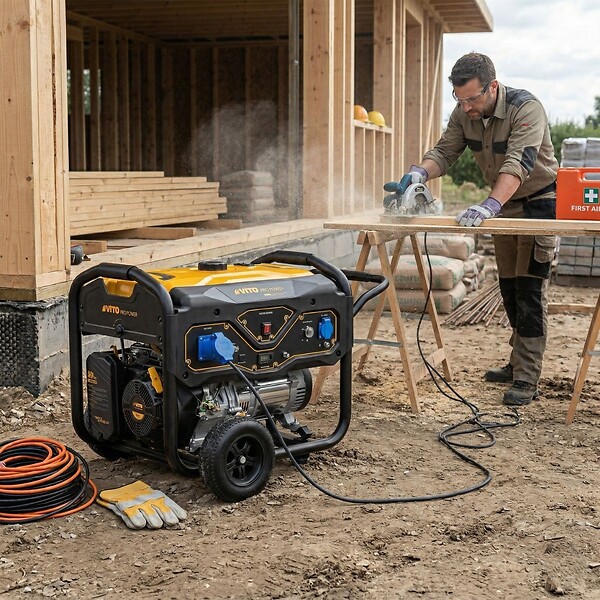 VITO - Groupe électrogène 5.5kVA 15CV Monophasé Démarrage manuel AVR, Réservoir 25L, Générateur électrique Maison Chantier VITO - large