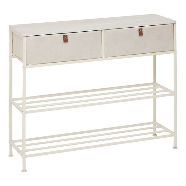 5 FIVE SIMPLY SMART - Console 2 tiroirs Tissa avec range-chaussure beige - large