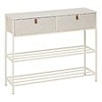 5 FIVE SIMPLY SMART - Console 2 tiroirs Tissa avec range-chaussure beige - vignette