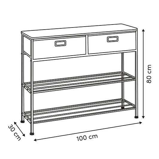 5 FIVE SIMPLY SMART - Console 2 tiroirs Tissa avec range-chaussure beige - large
