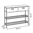 5 FIVE SIMPLY SMART - Console 2 tiroirs Tissa avec range-chaussure beige - vignette